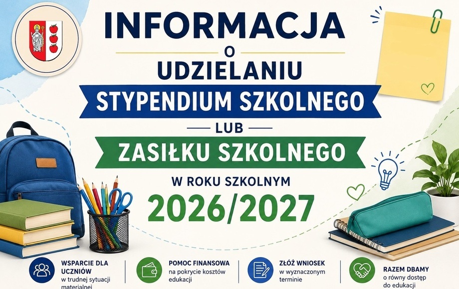 Stypendium i zasiłek szkolne w gminie Błędów na rok szkolny 2026/2027 – wnioski do 15 września